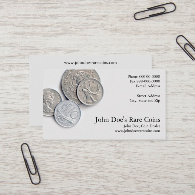 Coin Dealer Business Card (Front/Back In Situ)