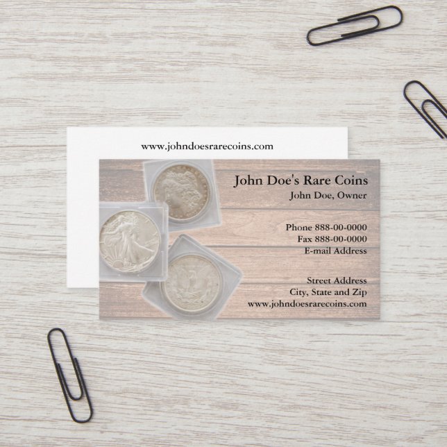 Coin Dealer Business Card (Front/Back In Situ)