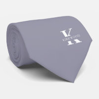 Coin Grey Elegant Monogram + Name | One-Sided
