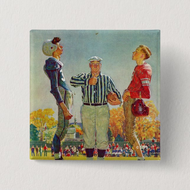 Coin Toss by Norman Rockwell 15 Cm Square Badge (Front)