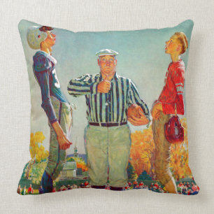Coin Toss by Norman Rockwell Cushion