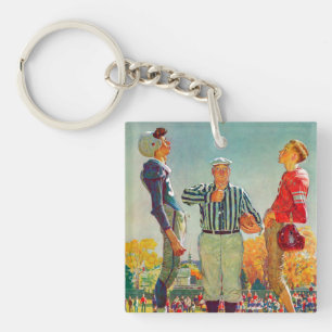 Coin Toss by Norman Rockwell Key Ring