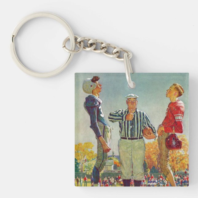Coin Toss by Norman Rockwell Key Ring (Front)