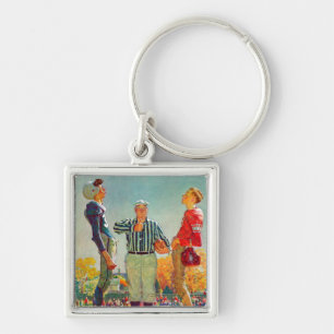 Coin Toss by Norman Rockwell Key Ring