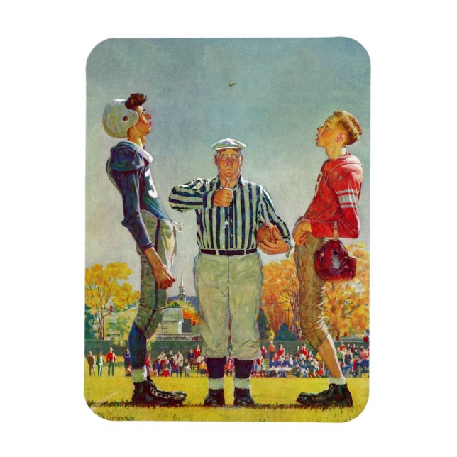 Coin Toss by Norman Rockwell Magnet (Vertical)