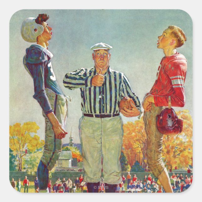 Coin Toss by Norman Rockwell Square Sticker (Front)