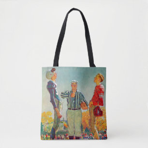 Coin Toss by Norman Rockwell Tote Bag