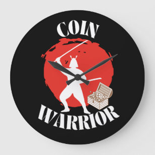 Coin Warrior Coin Collector  Large Clock