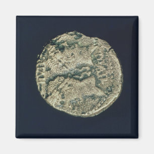 Coin with heads of Julius Caesar and Augustus Magnet