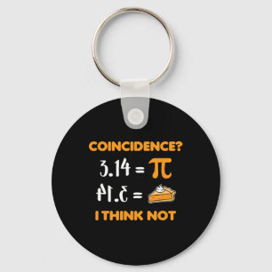 Coincidence Pi 3.14 Math Pun Mathlete Math Lovers Key Ring