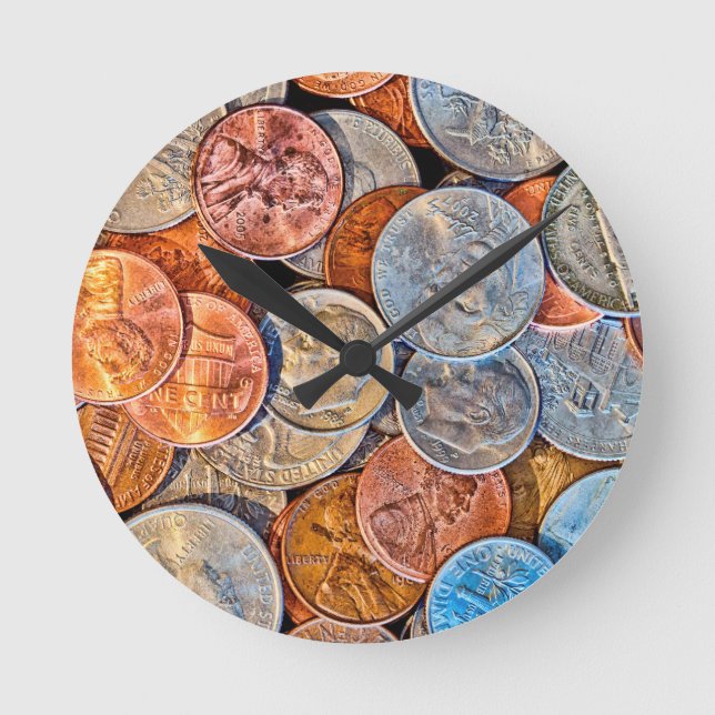 Coined Currency Round Clock (Front)