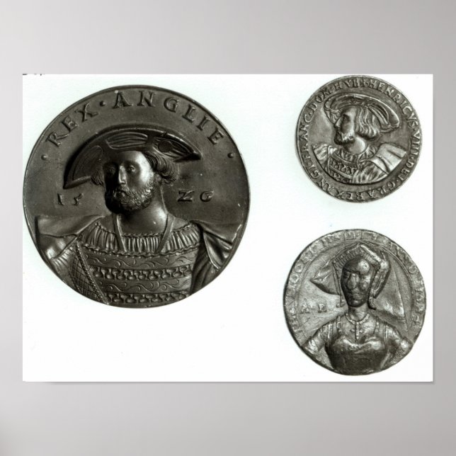 Coins depicting Henry VIII and Anne Boleyn Poster (Front)