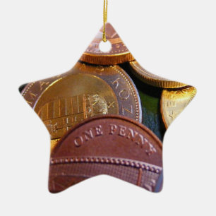Coins for luck ceramic tree decoration