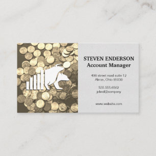 Coins   Stock Bar Graph   Bear Bull Market Business Card