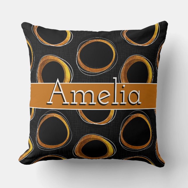 Cojín Decorativo Solar Eclipse Mid-Century Modern  Cushion (Front)