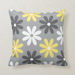 Cojín Group of Gray and Yellow Flowers Cushion