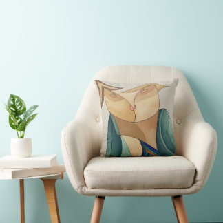 cojín surrealista: Ilusión óptica Amantes o Búho Cushion