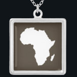 Cola Audacious Africa Silver Plated Necklace<br><div class="desc">Africa map outline in white with contrasting colours in Emporio Moffa's "Safari" palette inspired by the daring adventurousness and wilderness of the continent.</div>