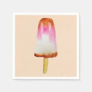 Cola popsicle cute Summertime watercolor art Napkin