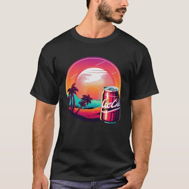 Cola Synthwave 80s Retrowave Aesthetic T-Shirt (Front)