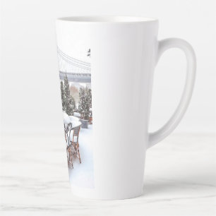Cold air, cosy views, and NYC snow days ☕️ Latte Mug