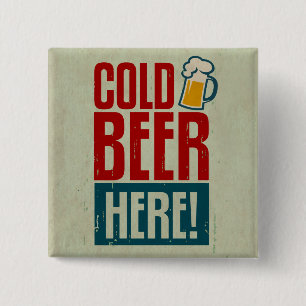 Cold Beer 15 Cm Square Badge