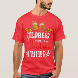 Cold Beer And Christmas Cheer Beer Lover Santa Ha T-Shirt