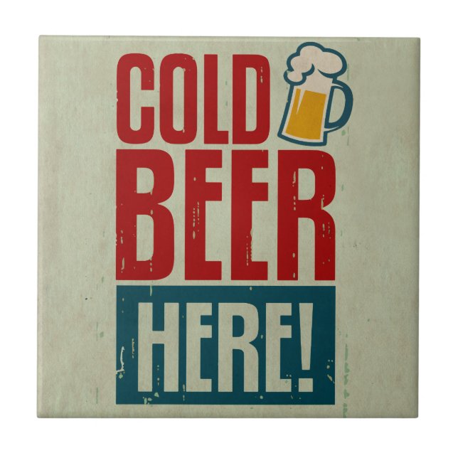 Cold Beer Ceramic Tile (Front)