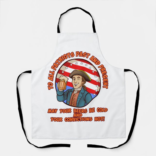 Cold beer on July 4th Apron (Front)