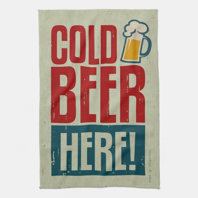 Cold Beer Tea Towel (Vertical)