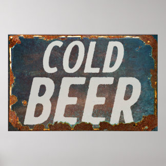 Cold BEER vintage sign rusty retro derelict