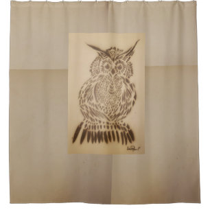 Cold Black Owl Shower Curtain