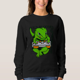 cold blooded gamer gecko lizard reptile sweatshirt