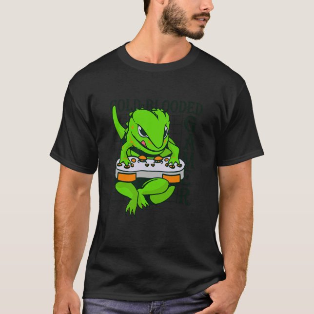 cold blooded gamer gecko lizard reptile T-Shirt (Front)