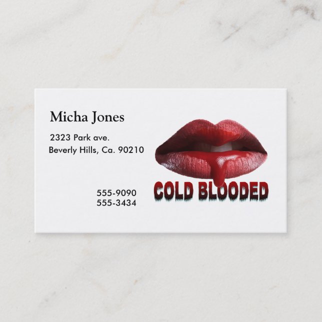 Cold Blooded Lips Business Card (Front)