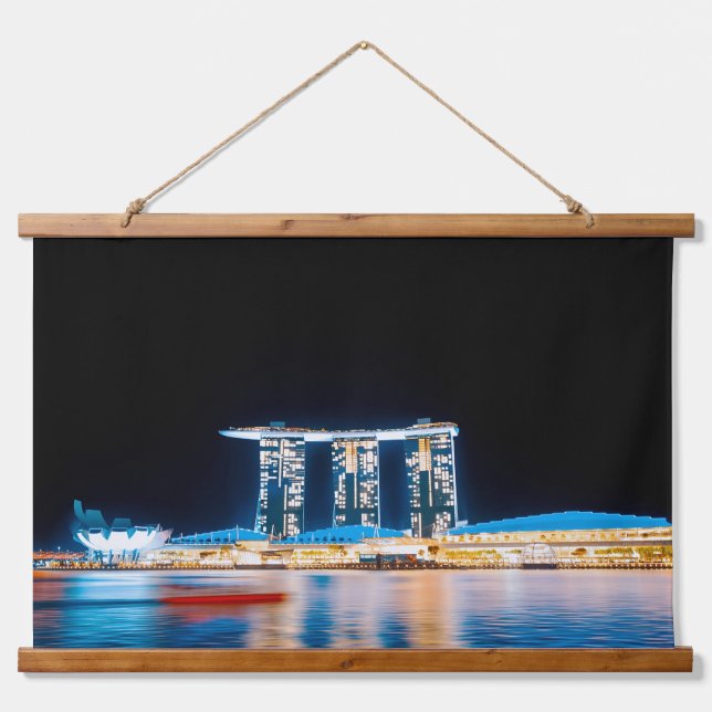 Cold Bloom — Lights of Singapore Hanging Tapestry (Front)