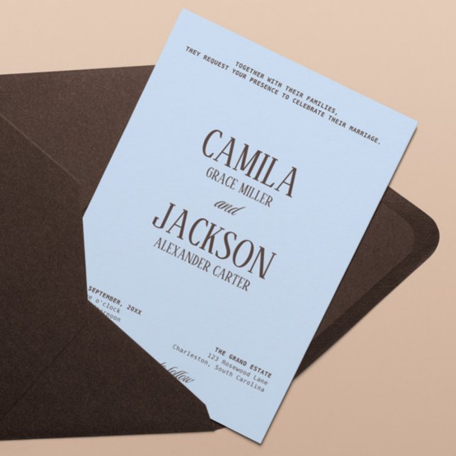 Cold Blue and Brown Wedding  Invitation (Creator Uploaded)