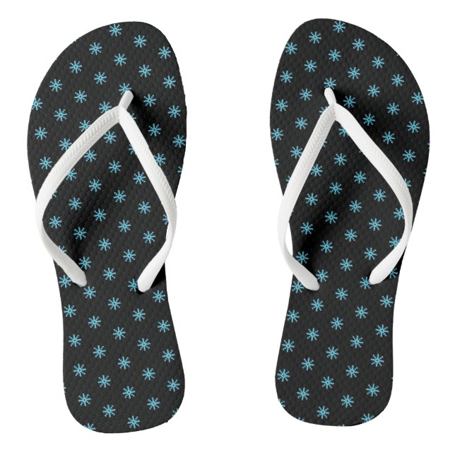 Cold Blue Snow Falling Thongs (Footbed)