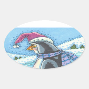 COLD BOTTOM WARM HEART, PENGUIN CHRISTMAS STICKERS