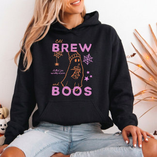 Cold Brew And Boos Cute Ghost Halloween Coffee Hoodie