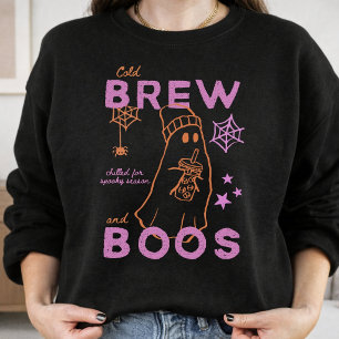 Cold Brew And Boos Funny Halloween Coffee Lover Sweatshirt