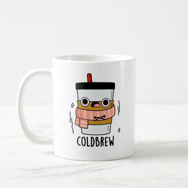 Cold Brew Funny Freezing Coffee Pun  Mug (Left)