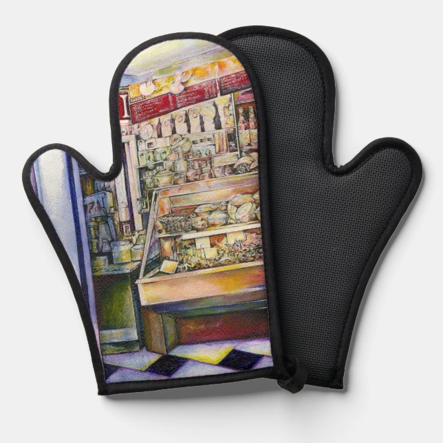 Cold Brew in a Hot Deli Oven Mitt (Front/Back)
