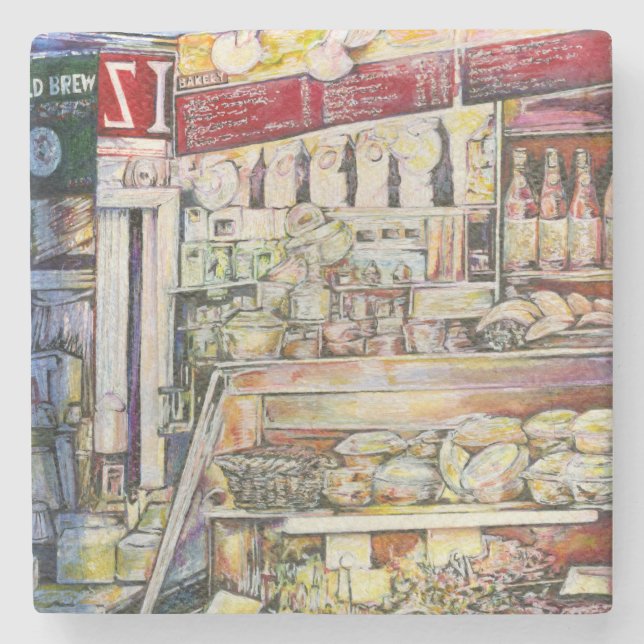 Cold Brew in a Hot Deli Stone Coaster (Front)