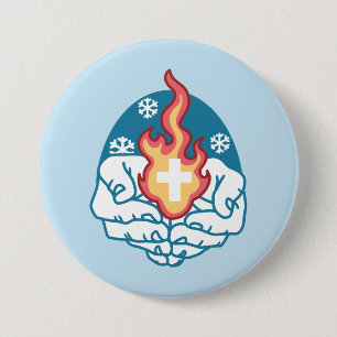 Cold Change, Faith's Fire - Motivational Christian 7.5 Cm Round Badge