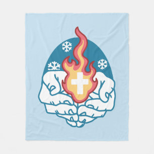 Cold Change, Faith's Fire - Motivational Christian Fleece Blanket