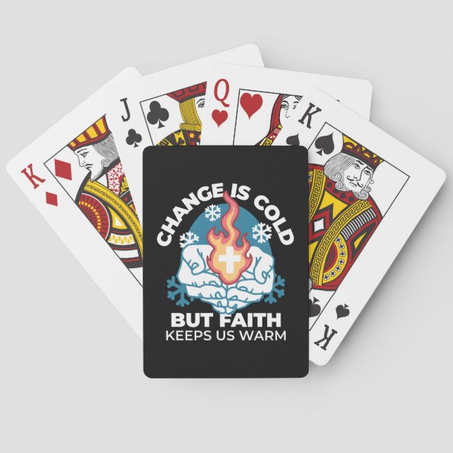 Cold Change, Faith's Fire - Motivational Christian Playing Cards (Back)