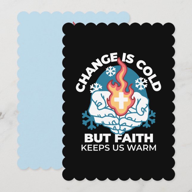 Cold Change, Faith's Fire - Motivational Christian Thank You Card (Front/Back)