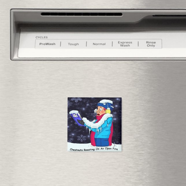 Cold Christmas Caroler Magnet (In Situ (Dishwasher))