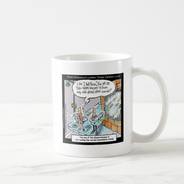 Cold Clean Hands W/Guns Funny Gifts & Tees Coffee Mug (Right)